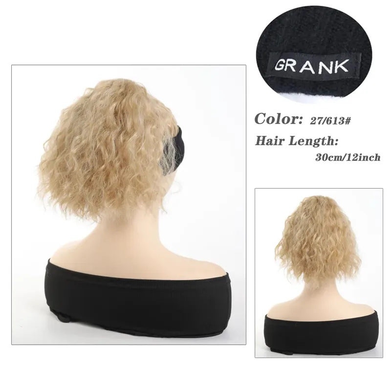 Women's Hat All-in-one Fashion Trendy Corrugated Curly Hair Air Top Wig Ponytail