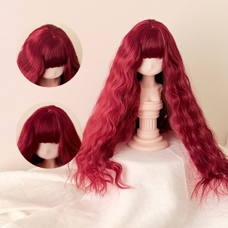 Silk Props With Bangs Small Curls Hair Cos Wig