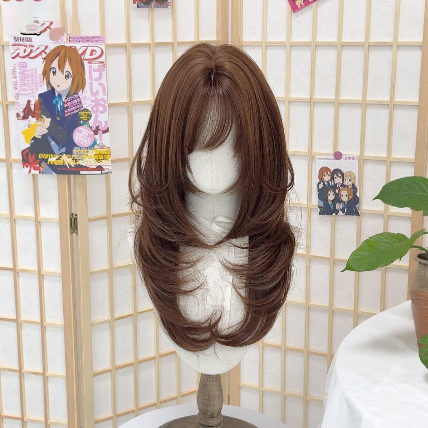 Cute Female High Level Chocolate Brown Soft Whole Top Sheath Wig Long Curls