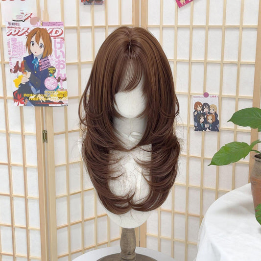 Cute Female High Level Chocolate Brown Soft Whole Top Sheath Wig Long Curls