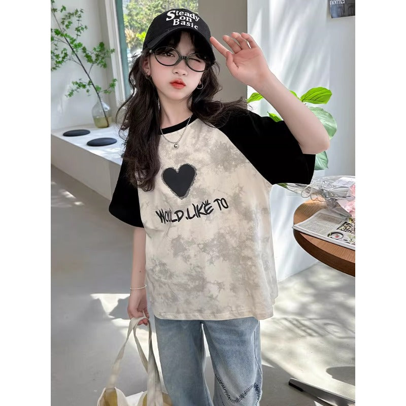 Children's Short-sleeved Summer Fashionable Casual Half-sleeved Teens Tops Children's T-shirt