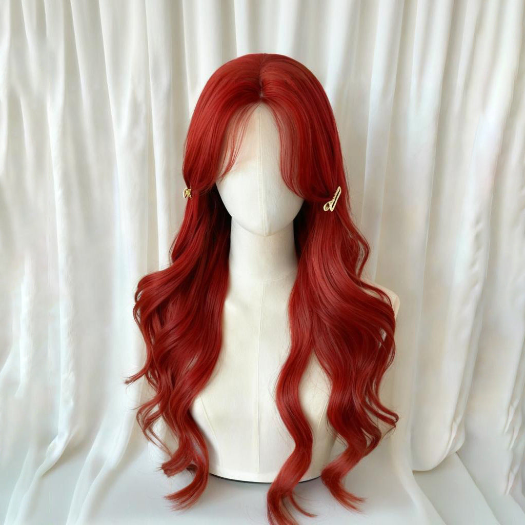 Natural Fluffy Fashion Seamless Mid-length Bangs Big Wave Wig Long Curls