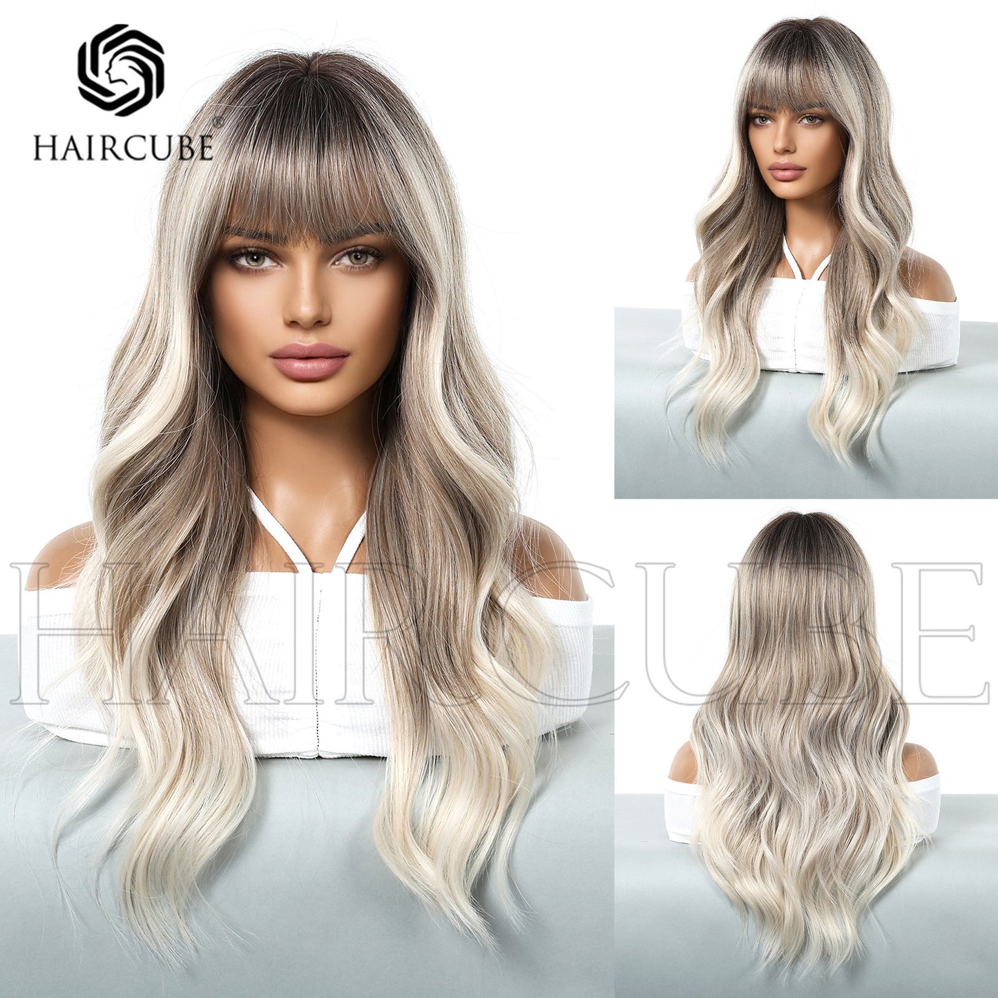 Small Lace Mechanism Head Cover Female Full Type Wig Long Curls