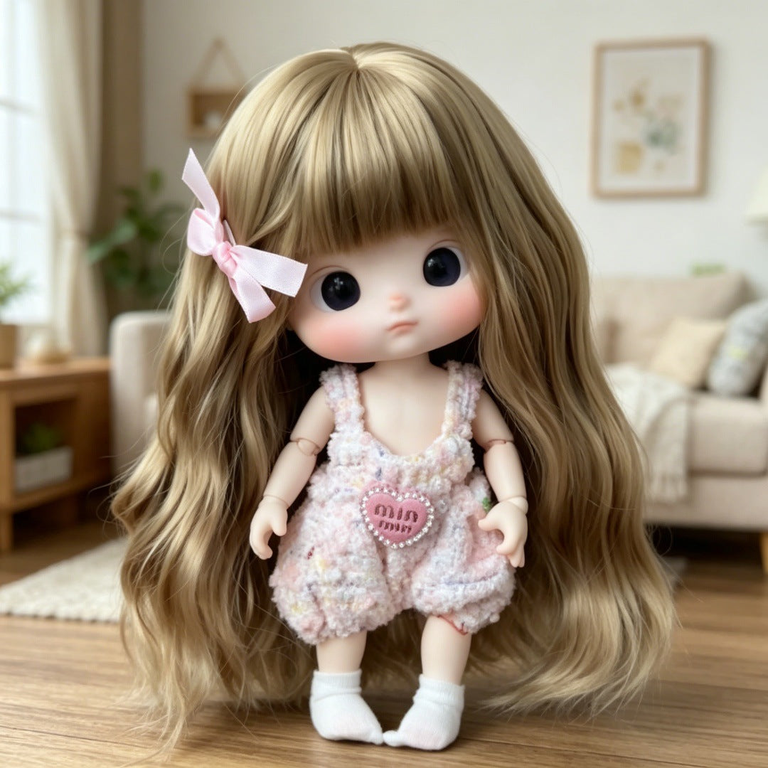 Ga Zi Sister Doll Micro Roll Universal Head Circumference Straight Cos Wig