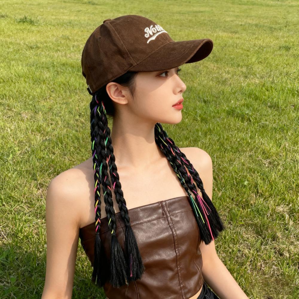 Peaked Cap Twist Braid Fashion Sweet Cool Hot Boxing Wig Ponytail