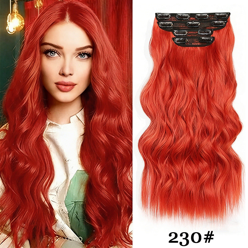 Hairpiece Clip Hair Extension Card Invisible Wig Long Curls