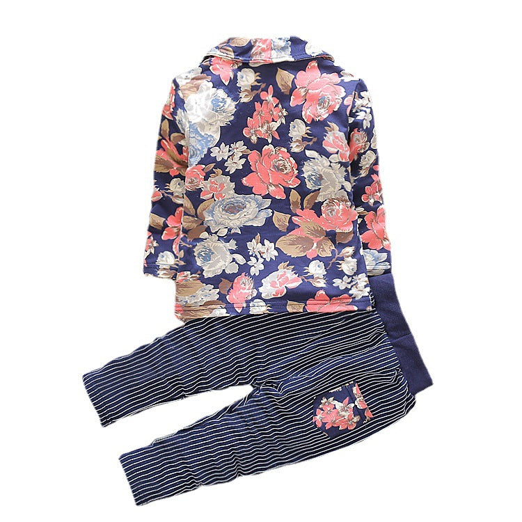 Children's Personalized Printed Fake Three Pieces Pants Full Top Two-piece Children's Suit