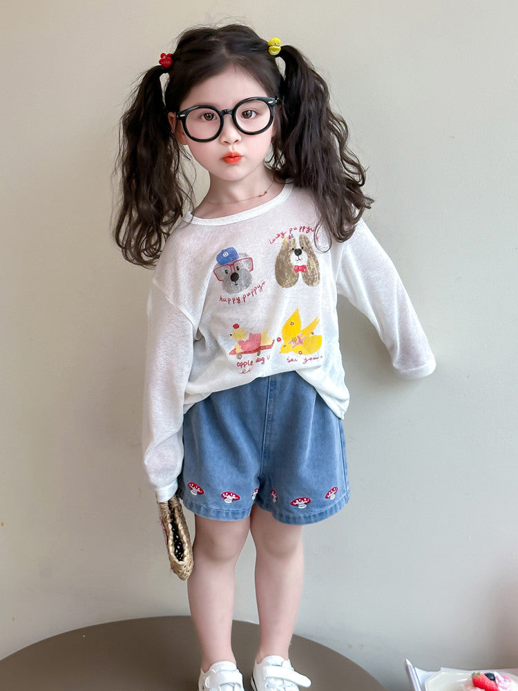 Children's Thin Summer Wear Cute Cartoon Printed Children's T-shirt