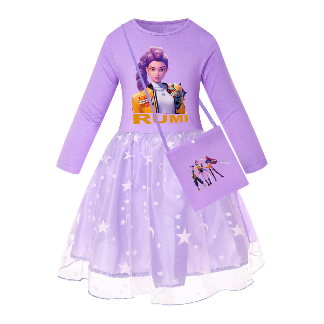 Star Rainbow Lace Summer Big Swing Children's Dress
