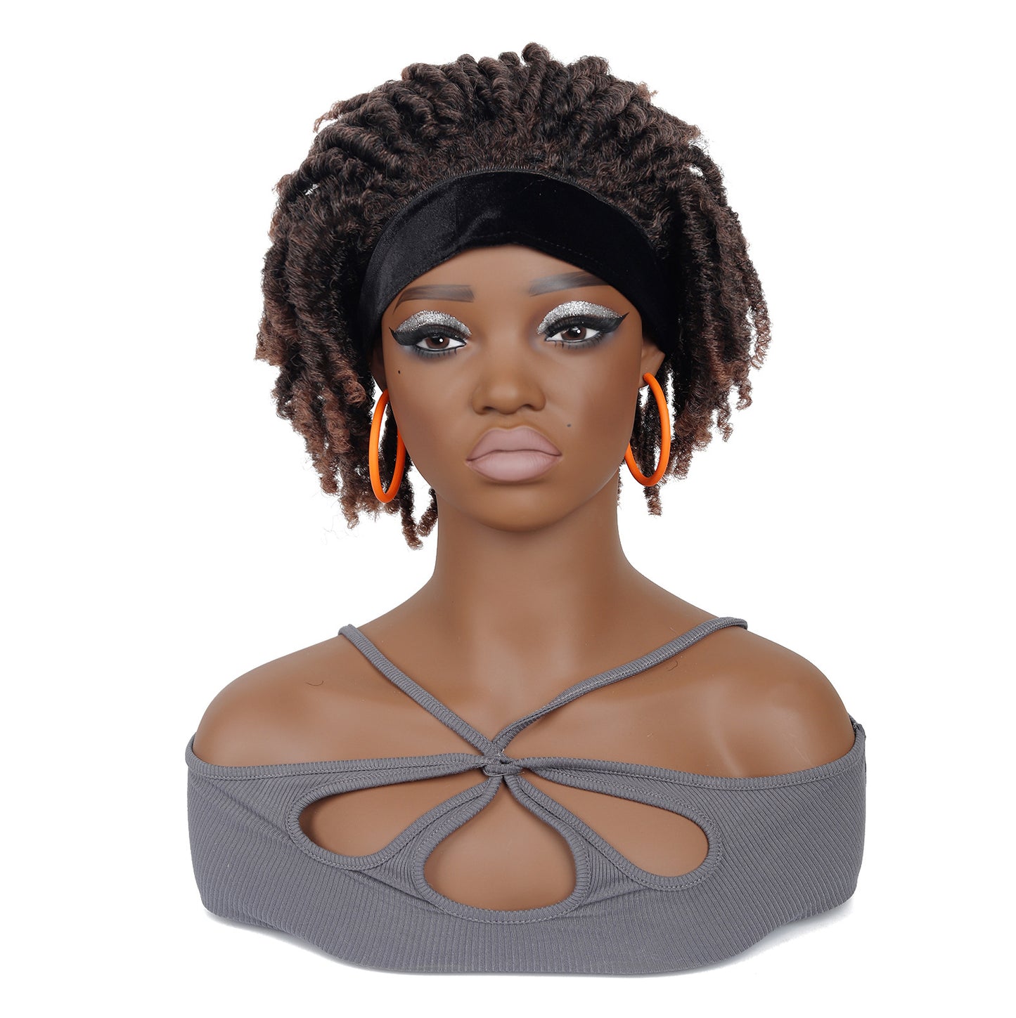 Women's Explosion Head Cover African Tube Qu Hollow Curler Wig Short Curly Hair