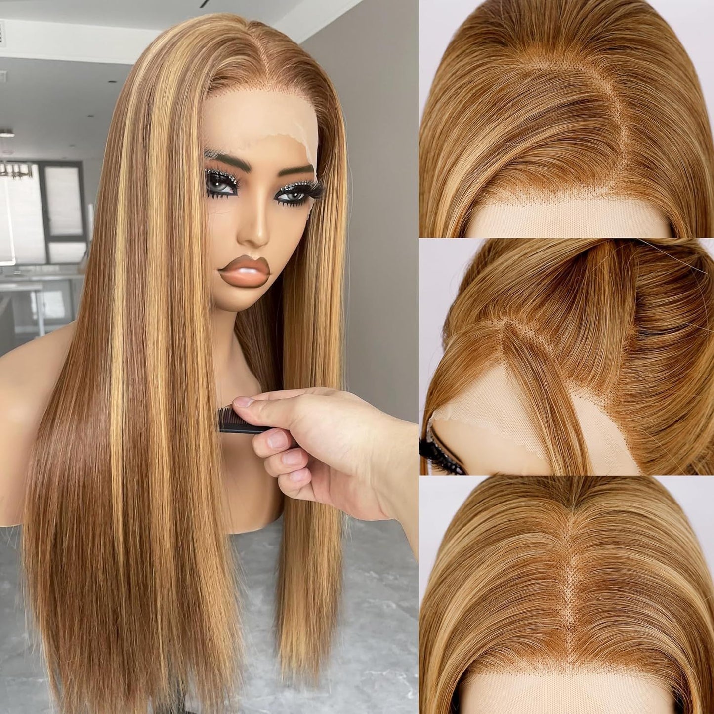 Women's Lace African High Temperature Chemical Fiber Long Straight Wig