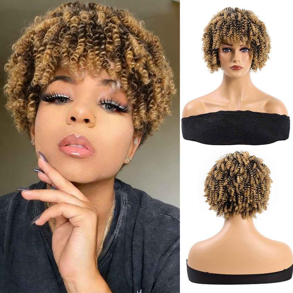 Small Volume Explosion Headgear Short Hair Band Wig Long Curls