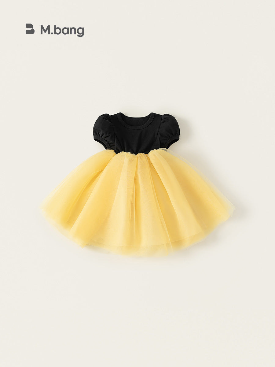 Children's Snow White Style Little Color Contrast Patchwork Children's Dress