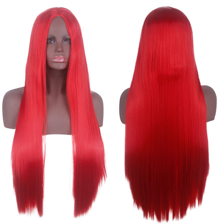 Universal Medium Scalp Black Long Straight Hair Cos Wig