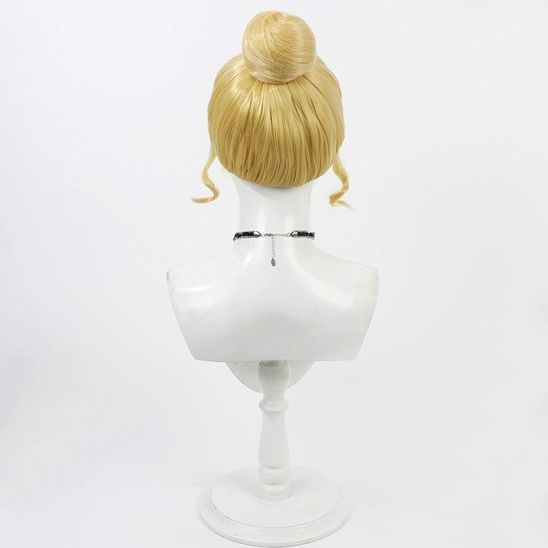 Princess Style Gray Golden Yellow Simulation Scalp Cos Wig