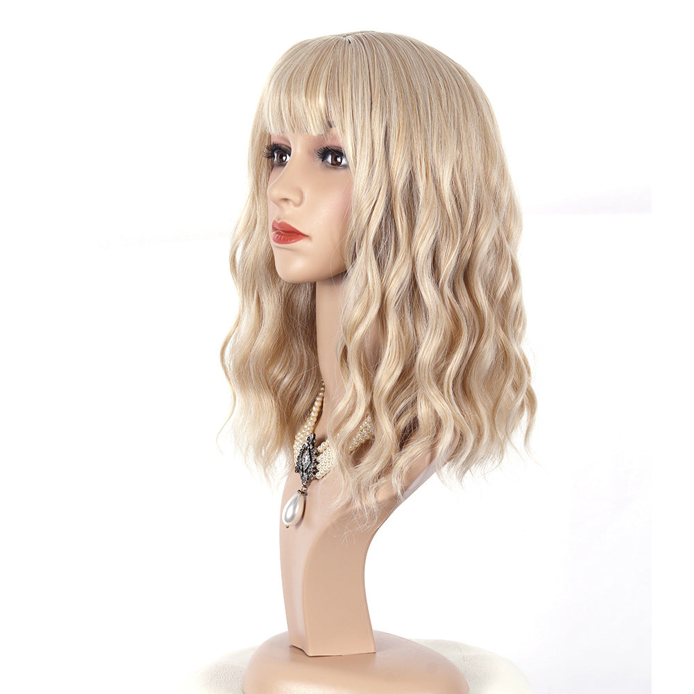 Chemical Fiber Head Cover Color Optional Wig Short Curly Hair