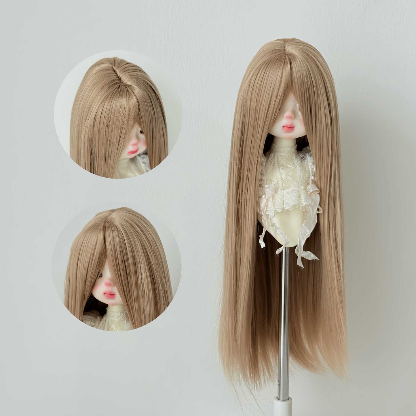 Points Soft Silk Long Straight Hair Cover Bangs Cos Wig