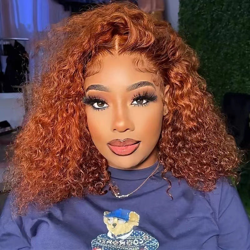 Fashion Roll African Small Volume Fluffy Natural Front Lace Chemical Wig Short Curly Hair