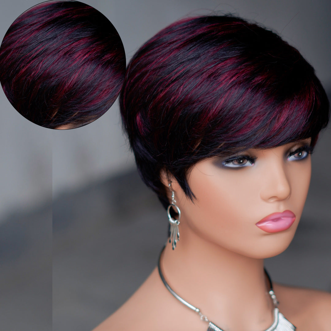 Africa Human Short Full Mechanism Headgear Real Hair Wig