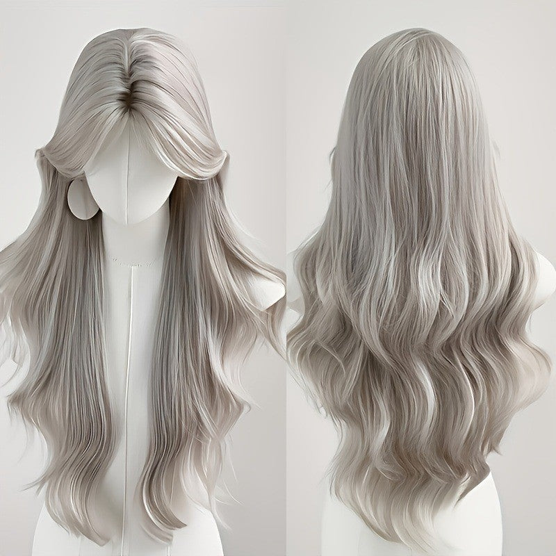 Women's Large Wave Curly Hair Straight Head Wig Long Curls