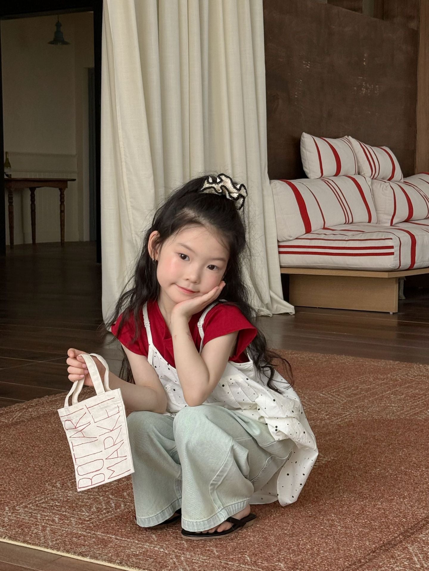 Children's Summer Korean Style Clothing Slip Wide Cotton Children's Dress