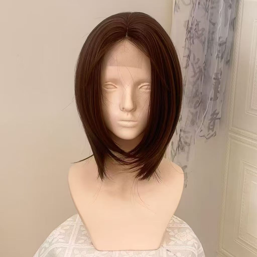 Forehead Hand Crocheting Hook Lace Mid-length Partial Mao Modeling Anime Cos Wig