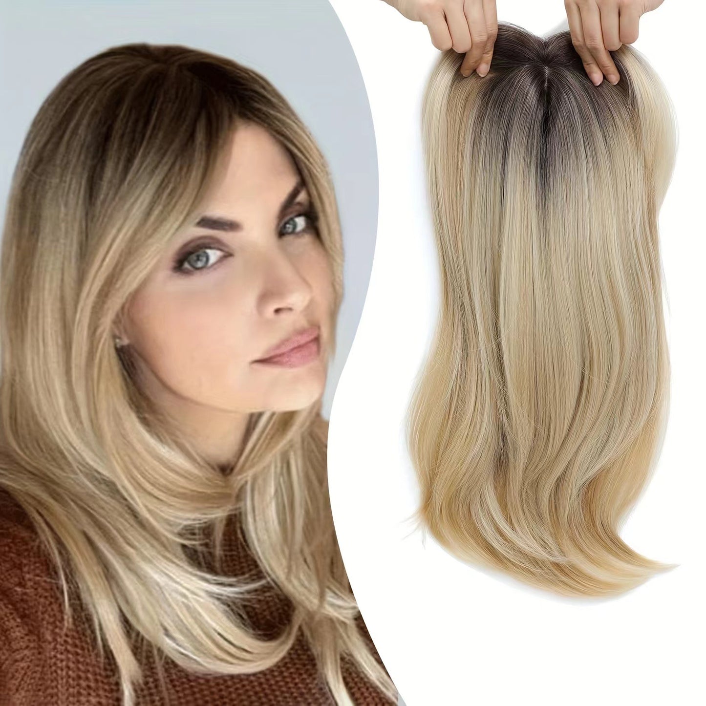 Head Hair Supplementing Piece Covering Gray Female Wig