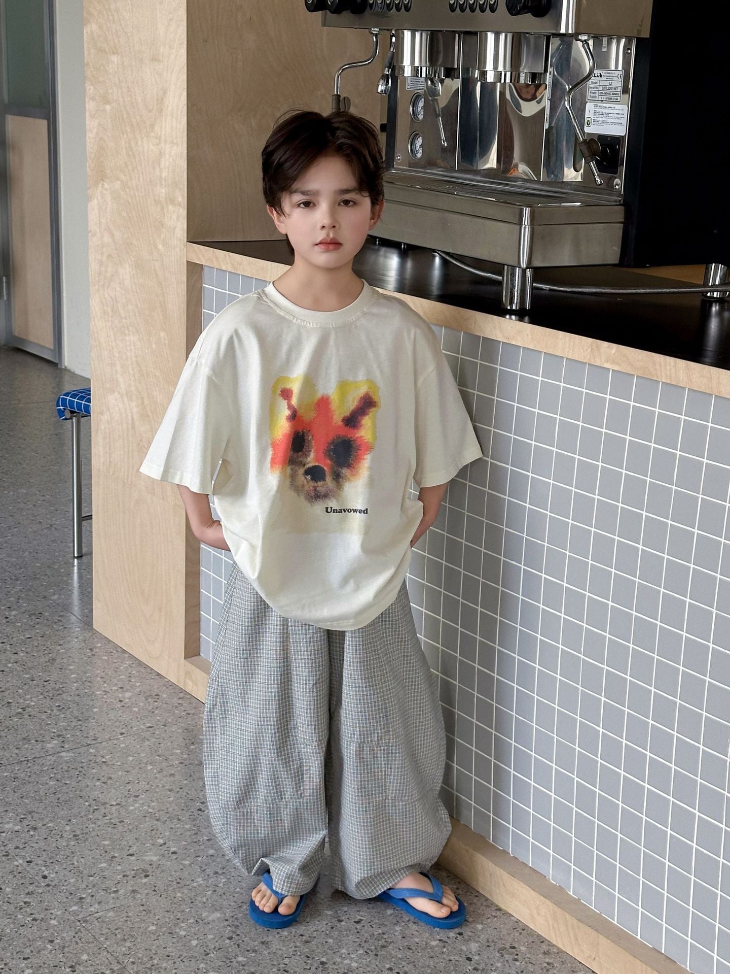 Children's Plaid Trousers Summer Casual Matchet Loose Boys Anti Mosquito Children's Pants