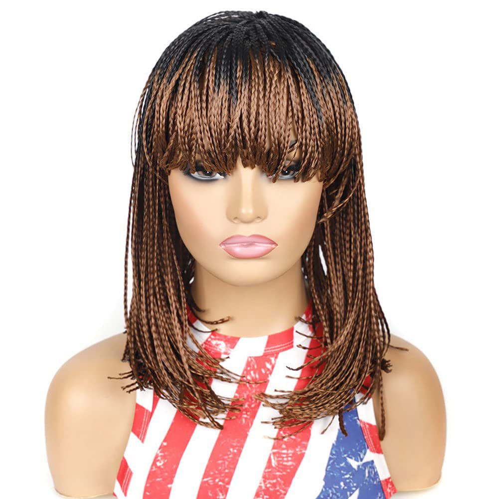 Women's African Crochet Chemical Fiber Small Braid Wig Short Straight Hair