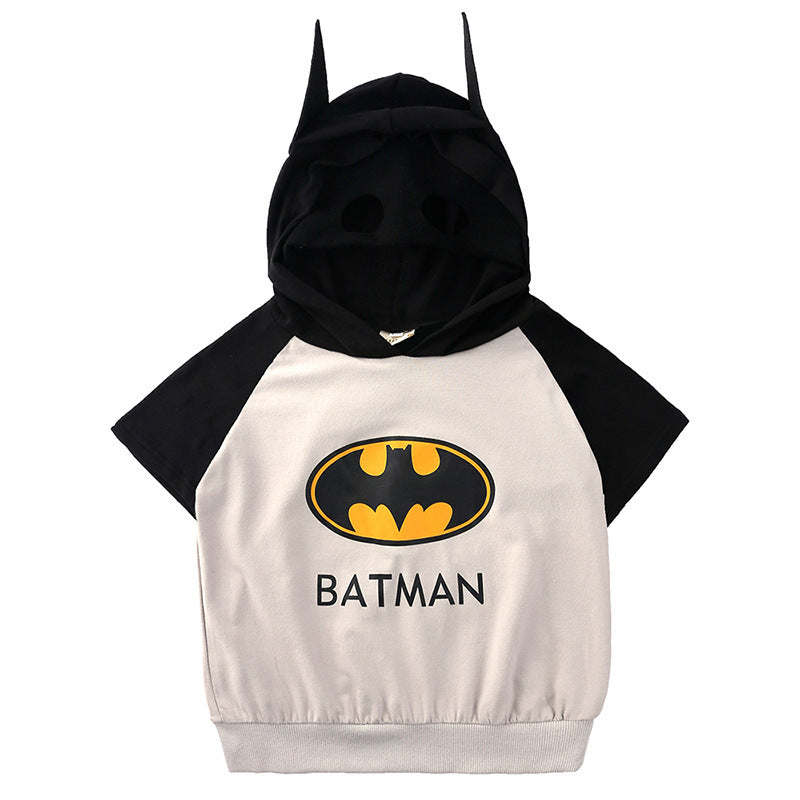 Children's Clothing Summer Cartoon Hooded Mask Short Sleeve Children's T-shirt