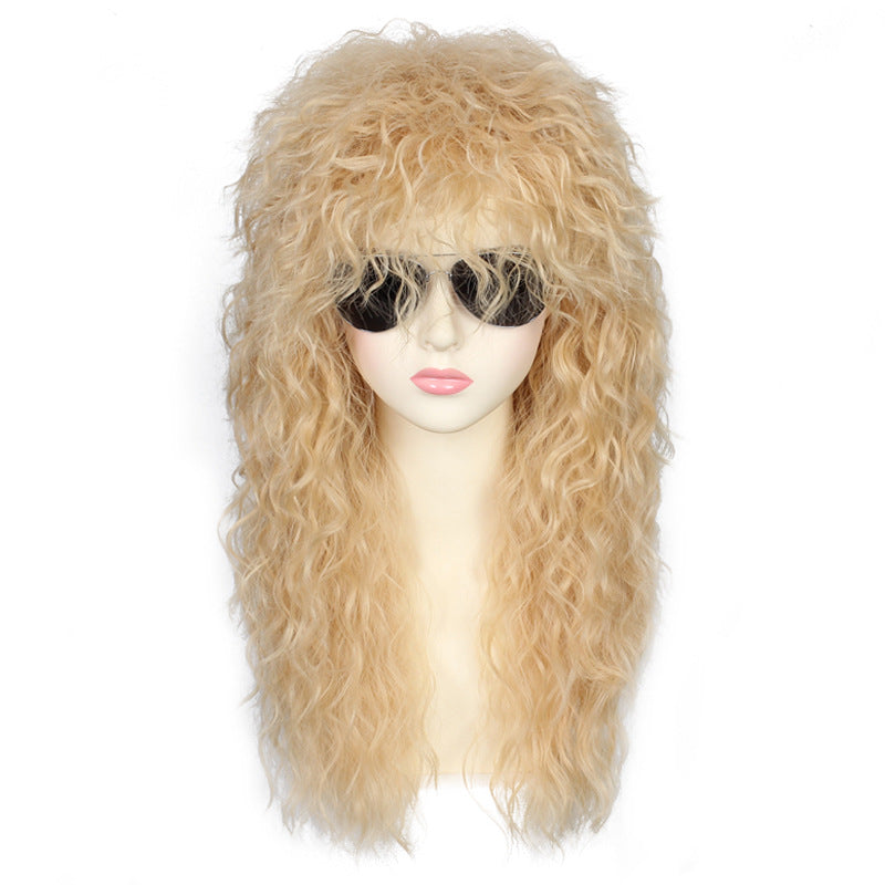Men's Hot Rock Long Curly Hair Halloween Men's Wig