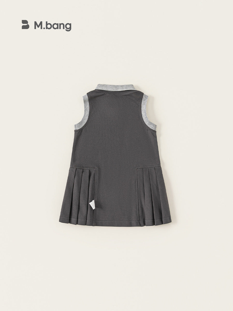 Children's Preppy Style Collar Vest Summer Loose Children's Dress