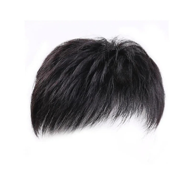 Men's Human Hair Covering Bald Breathable Comfortable Wig