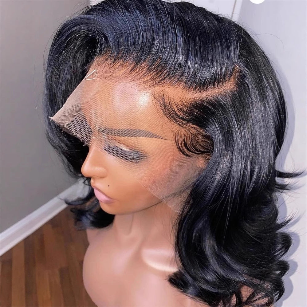 Fashion Classy Graceful Transparent Lace Forehead Wig Short Curly Hair