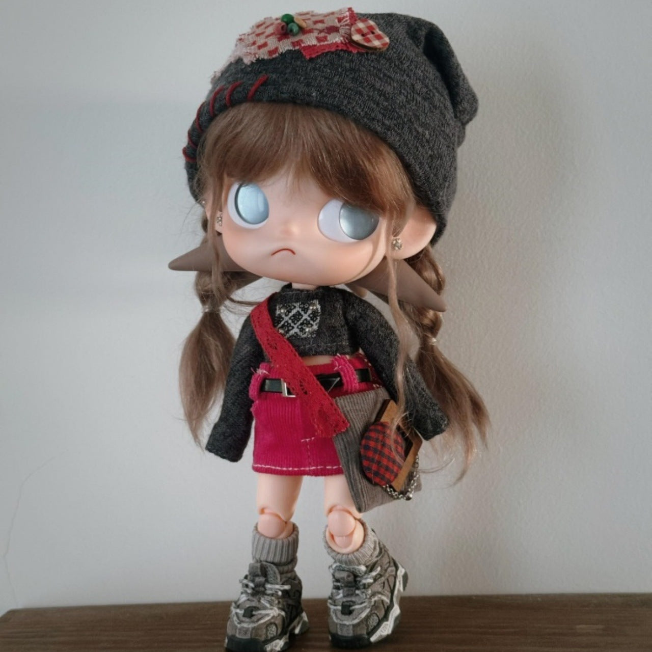 Ga Zi Doll Points Water Corrugated Milk Tea Brown Head Cos Wig