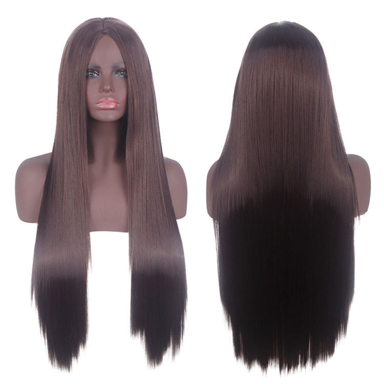 Universal Medium Scalp Black Long Straight Hair Cos Wig