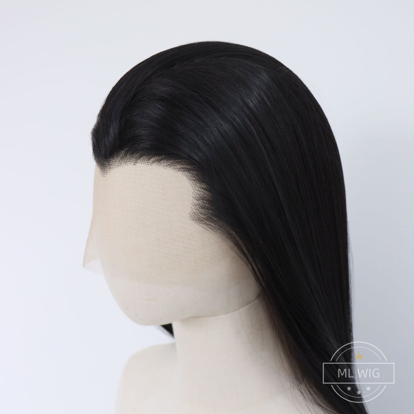 Natural Black Fiber Hand Crocheting Beauty Cos Wig