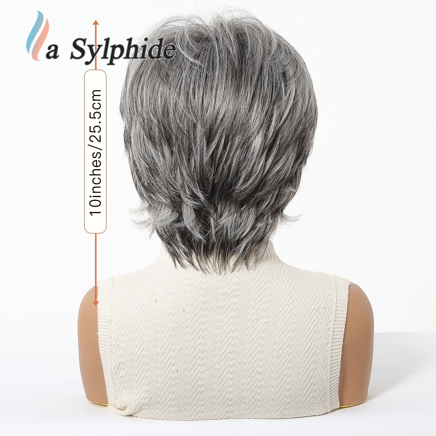 Mechanism Down Pile Making Gradient Granny Grey Texture Wig Short Curly Hair