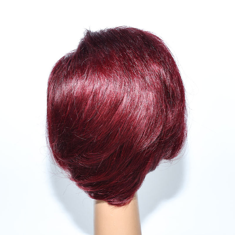 Full Black Head Natural Realistic Short Big Scalp Person Real Hair Wig