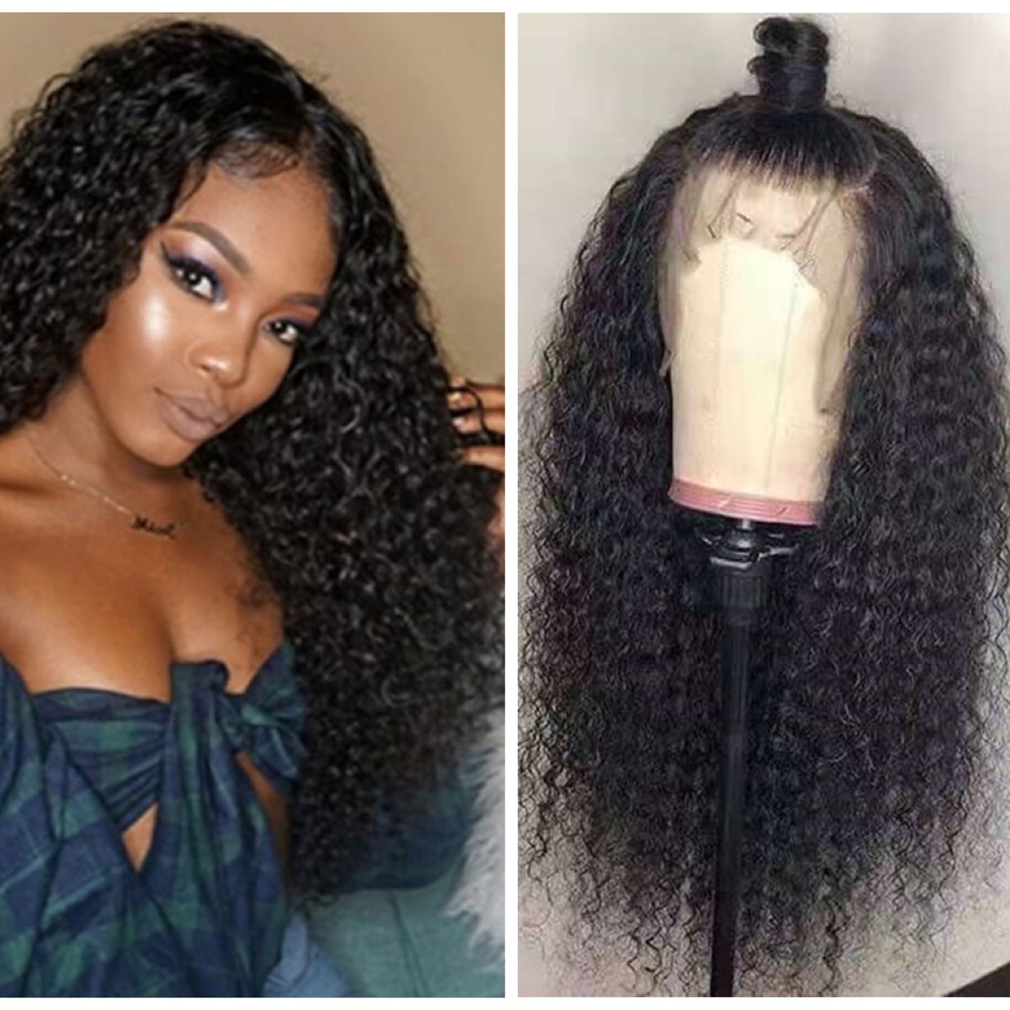 Women's Front Lace Chemical Fiber Head Wig Long Curls
