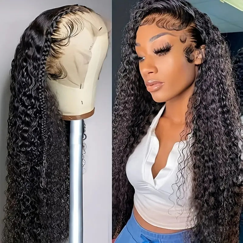 Women's Front Lace Mid-length Curly Hair Big Wave Natural Long Straight Wig