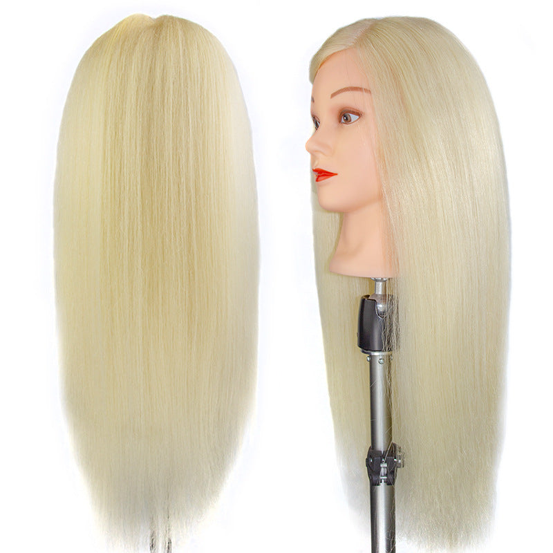 Model Head Real Human Hair Mannequin Golden Mixed Hairline Mock Other Wig