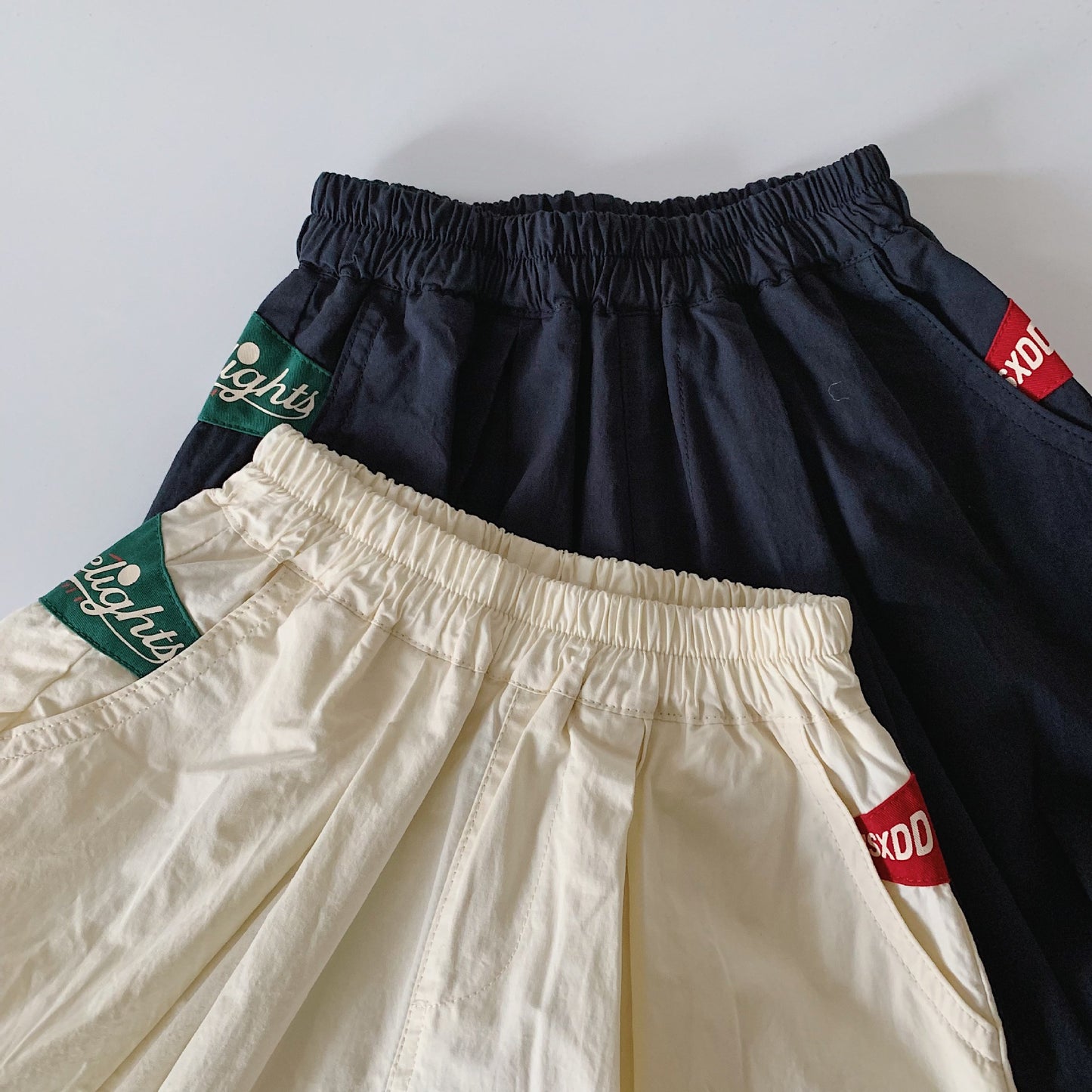 Children's Summer Korean Style Solid Color Patch Fifth Children's Pants