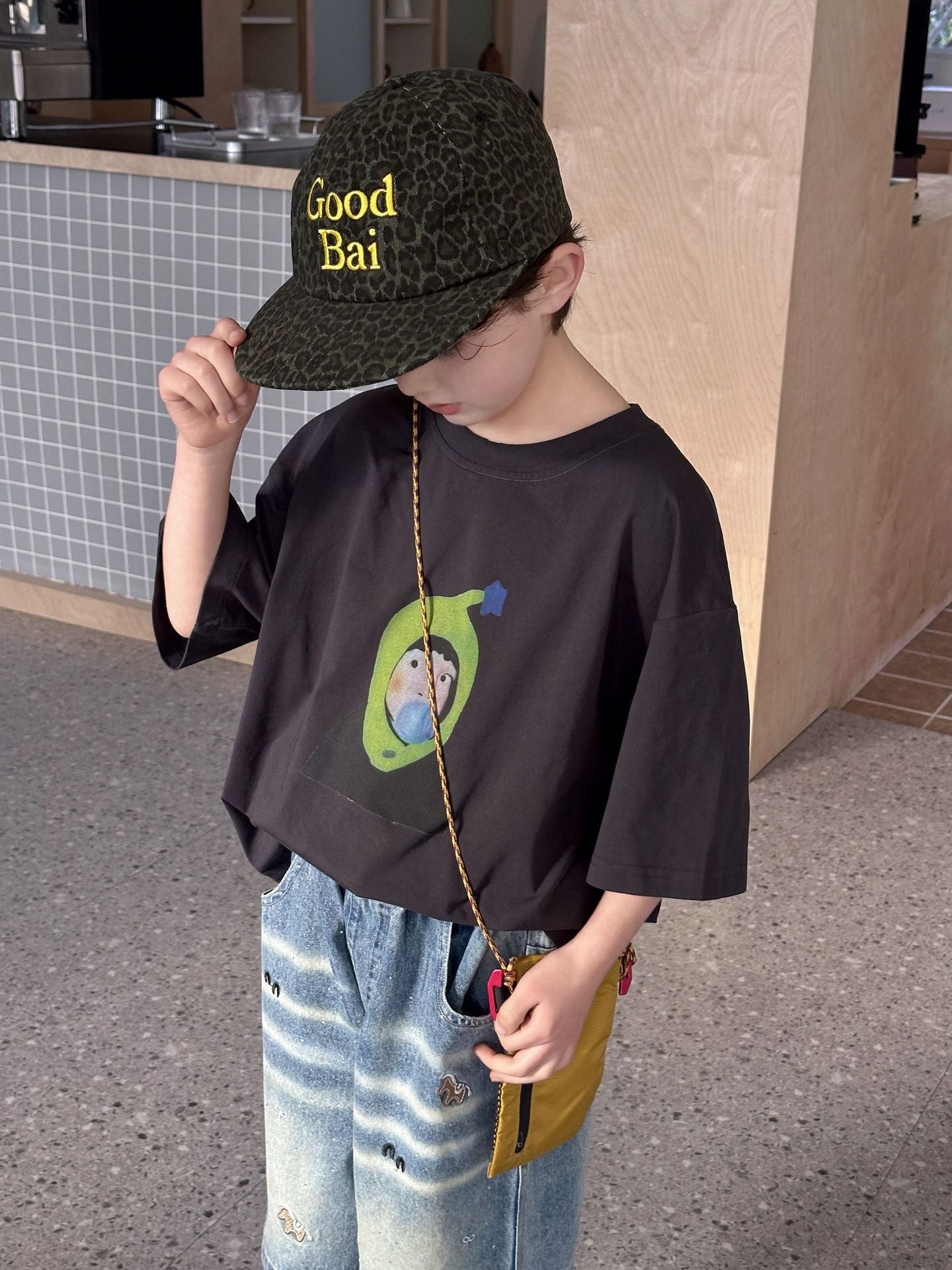 Children's Comfort Casual Half-length Sleeves Top Printed Children's T-shirt