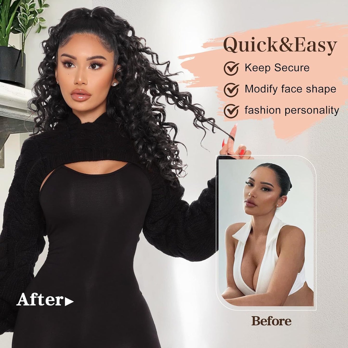 Hair Extension Small Volume Fluffy Drawstring Wig Ponytail