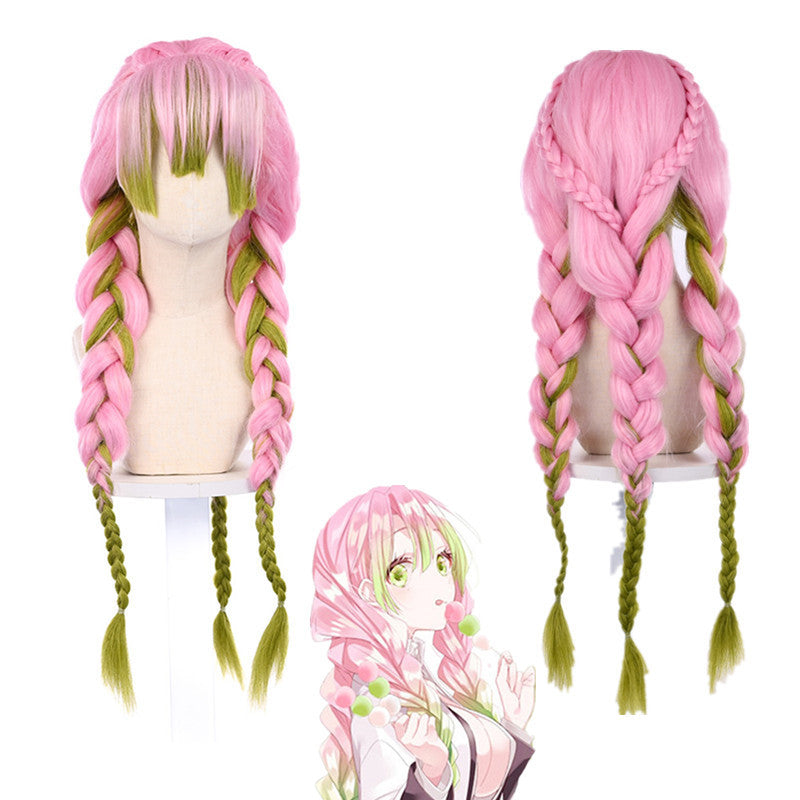 Anime No Honey Glass Pink Green Pick Dyed Whole Head Cos Wig