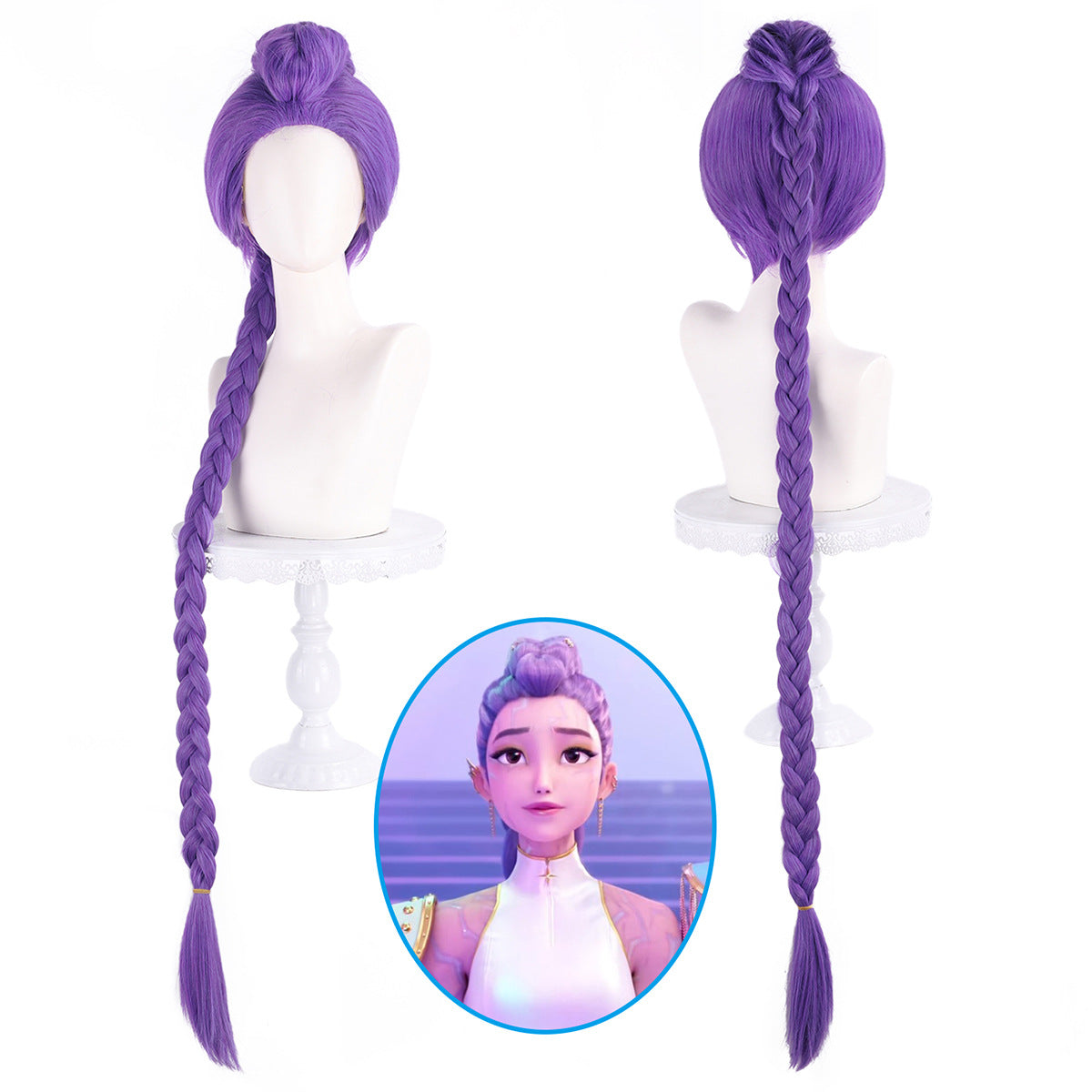 Split Tiger Clip Mixed Thick Purple Cos Wig
