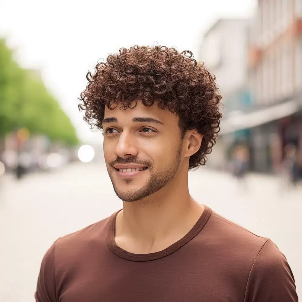 Men's Short African Wigs With Small Curly Hair Men's Wig