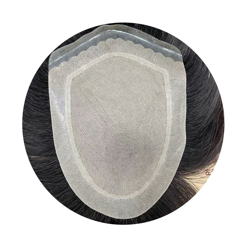 Men's Film Delivery Needle Set Artificial Scalp Human Hair Real Top Men's Wig
