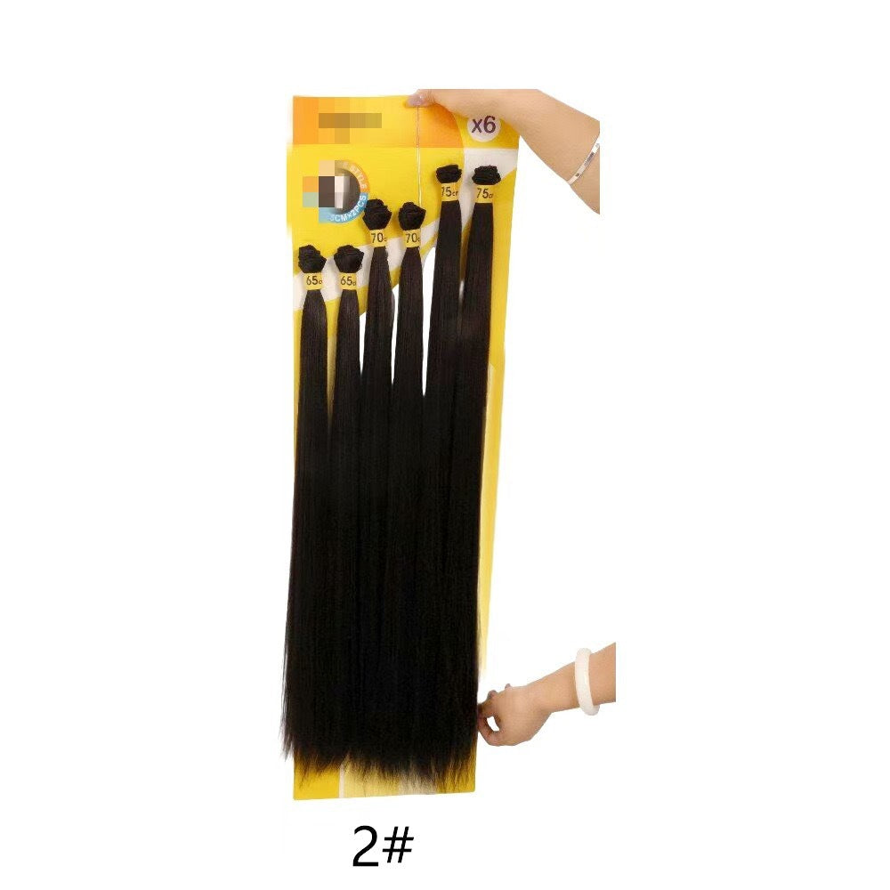 Hair Weft Set Korean Silk Chemical Fiber Long Straight Wig